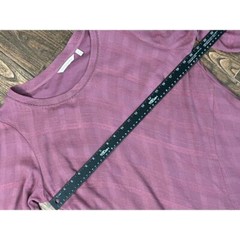 SOFT SURROUNDINGS ALINE HALF SLEEVE PURPLE PLUM KNEE LENGTH COTTON BLEND DRESS L