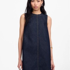 Madewell Indigo Denim Sleeveless Shift Dress Mini Mock Neck NWT Size 14