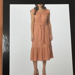 BRIGGS Women&rsquo;s S Midi Dress Rust Linen d1085