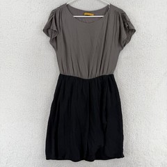 Alice + Olivia Dress Womens Medium Black Gray Colorblock Fit & Flare Mini