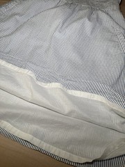 Tommy Hilfiger Blue/White Striped A-Line Knee Dress 8 Scoop Neck Cotton