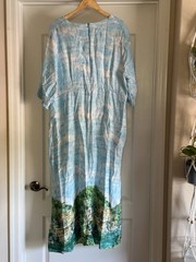 Never Fully Dressed Scenery May Midi Dress Watercolor Landscape Blue US 26 Plus