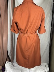 Sharagano Vintage Button-Front Midi Dress with Tie Waist Size 12