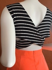 Double zero Dress stripe/Solid Sleeveless,Cut Out, Lined,STRETCH,L, Multicolor.