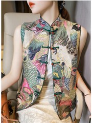 Retro Chinese Style Women Vest Oriental Traditional Ethnic Casual Hanfu Tops New
