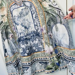 Camilla Jardim Party Strap Detail Maxi Dress Size Large Silk Linen Embellished