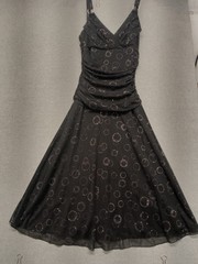 Trixxi Dress Womens Size Medium Black w/ Silver Glitter Rhinestone Prom Elegant