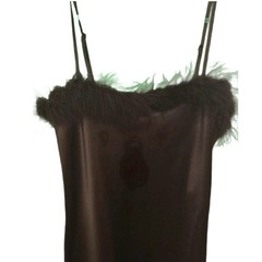 bebe Feather Trim Satin Slipdress NWT Size M
