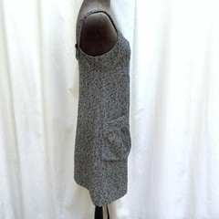 Walter Tweed Shift Dress Wool Blend Herringbone Pockets Size S