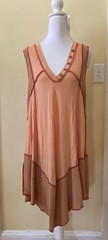 POL dress mini dress tunic boho bohemian NEW POL size small apricot vneck dress
