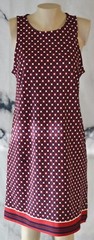 BANANA REPUBLIC Navy Ivory Red Patterned Sleeveless Dress Medium Unlined