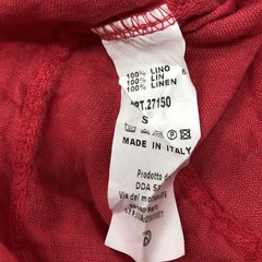 Linen Popover Shirt Dress Italy Mandarin Collar Roll Tab Sleeve Small Coral Pink