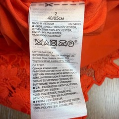 Banana Republic Sheath Dress Lace Overlay Bow Vacation Tropical Orange Size 2