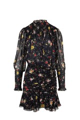 Veronica Beard Armeria Dress Black Floral Silk Size 4 NWT