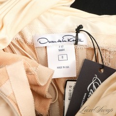 NWT Oscar De La Renta Made in USA Fall &rsquo;07 Creme Black Silk Dress Gown 8 #14N001