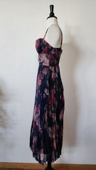 New Anthro Midi Dress New Size Small XS Navy Blue Floral Bustier Wedding Formal
