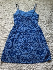 Old Navy Blue Smocked Top with Floral Accent