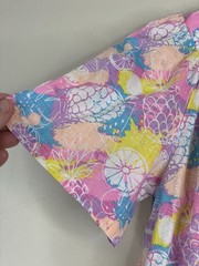 Elegant Emily Pineapple Fruit Print House Coat Small Retro Beachy Lounge Dress