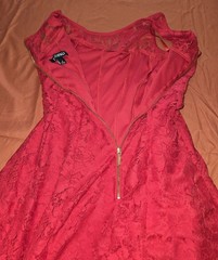 Roz&Ali Red Lace Sleeveless A-Line Floral Dance