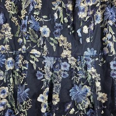Alex Evenings Dress Sz 12 Navy Blue Floral Embroidered Mesh Fit & Flare NWT
