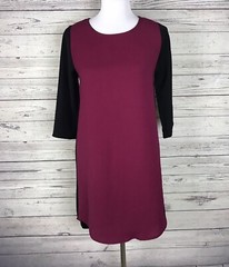 Everly Women&rsquo;s Colorblock 3/4 Sleeve 100% Polyester Back Zip Shift Dress Size S