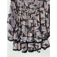NWT Earthbound Mini Dress S Paisley Bell Sleeve Whimsigoth Festival Fairy Goth