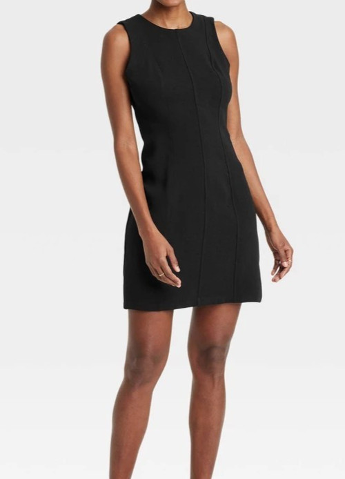Women&rsquo;s Mini Sheath Dress – a New Day™ Black 16: Midweight Crepe, U Back