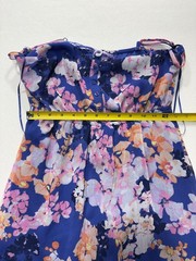Candies Dress Juniors Medium Blue Floral Lace Maxi Scoop Neck Lined Sundress