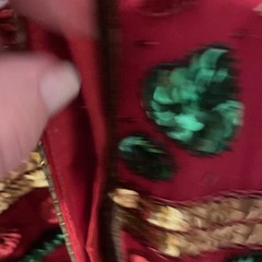Creative Creations Christmas Sequin & Beaded Silk Shirt-Dress Jacket Lg Rare