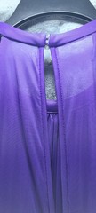 David&rsquo;s Bridal Women&rsquo;s Purple Halter Mesh Ruched Lined Maxi Dress Zip 16