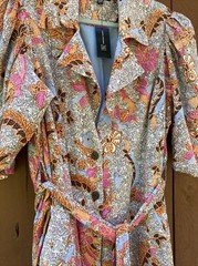 NWT I.N.C. Floral Print Belted Midi Dress Duster Lined Size XXL