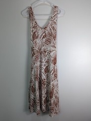 Apt. 9 Sleeveless Dress Womens Soft Size Medium Brown palm leaf Casual 1009