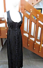 Vtg M 70&rsquo;s Young Edwardian Button front whimsigoth Maxi Sun Dress Arpeja witch