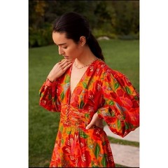 NWT❤️Anthro Farm Rio Floral Midi Dress szXXS