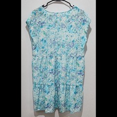 Time and Tru Dress Sz Small 4 6 Blue Floral Print Tiered Pockets Cottagecore