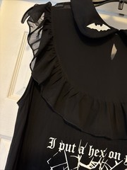 Killstar I Put A Hex On You Witch Babydoll Dress Size L Bats Black Witchy Gothic