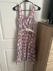 Women’s Voodoo Vixen Plaid Rainbow Dress Size L