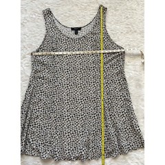 Women&rsquo;s Black White Yellow Daisy Print Casual Mini Tank Dress Sundress 3X