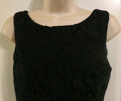 SPEECHLESS NAVY BLUE POLYESTER BLEND LACE FIT & FLARE DRESS – MEDIUM