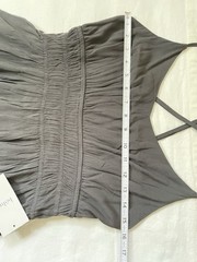 Bohme Spaghetti Straps Crisscross elastic Waist Dress Sz S Grey cottagecore
