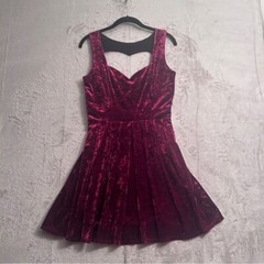 Top Shop Velvet Sweet Heart Cut Out Open Back Party Event Cocktail Dress Size 12