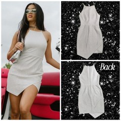 TopShop 37&Prime; Silverfärgad Mini Klänning med Bodycon Motiv Dam Storlek Liten 6