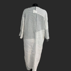 NWT ZARA Linen & Cotton Blend Patchwork Kaftan Dress Ecru 4786/123 Size L