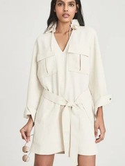 REISS Lia Twin Pocket Dress Cream Size: US 2/UK 6 NWT