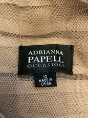 Adrianna Papell Ruffle Tiered Formal Dress Size 10 Rose Gold RN 59782 Excellent