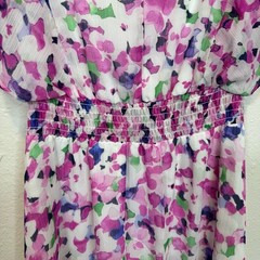 DKNY Floral Print V Neck Flutter Sleeve Cinched Waist Mini Dress – Size 8, NWOT