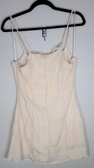 Le Lis Textured Mini Dress Cream Adjustable Strap Smocked Medium