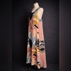 Maxi Dress Built-In Bra Adjustable Straps