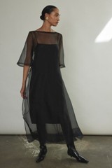 Stylish Black Organza Maxi Dress Perfect Simple &Modern Summer Look