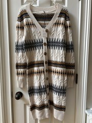 Lucky Brand Fair Isle Nordic Stripe Button-front Detail Sweater Dress Women S